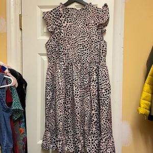 Leopard Babydoll Ruffle Dress